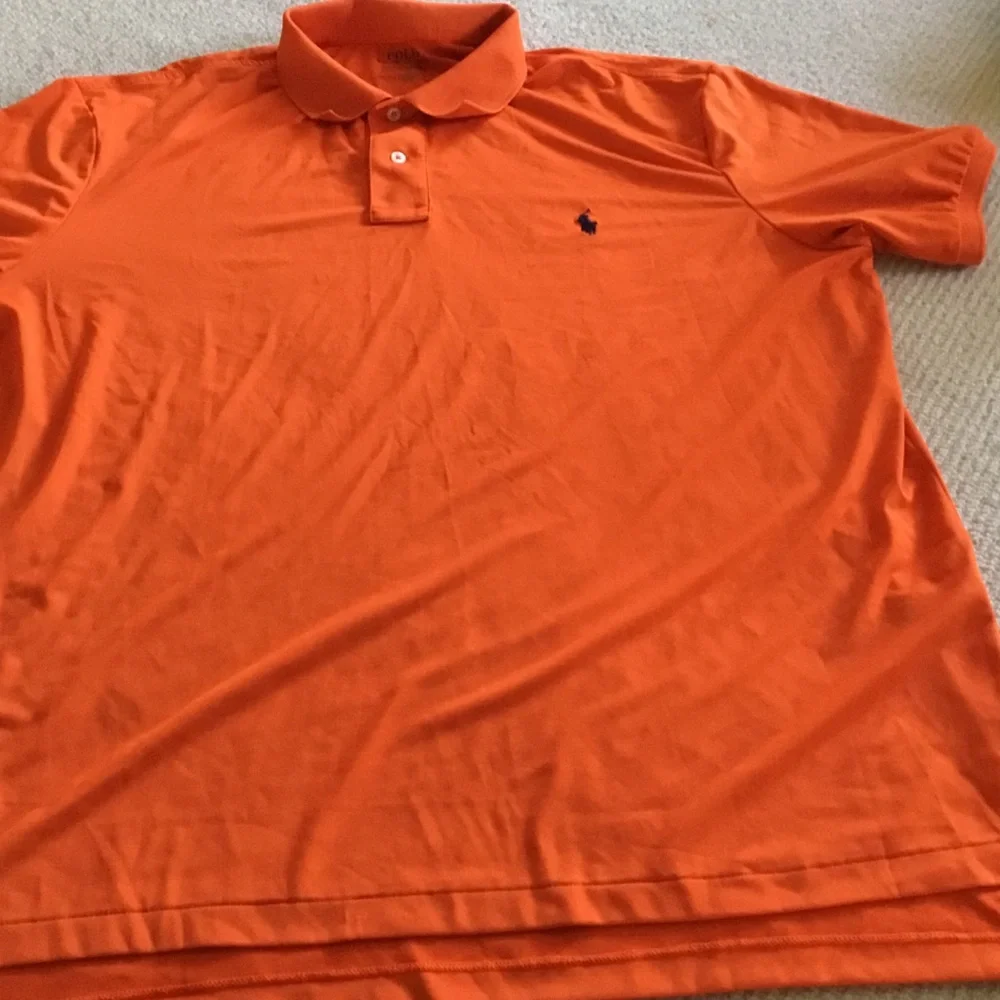 Ralph Lauren Orange Short-Sleeve Polo with Navy Pony